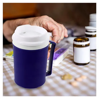Produktbild von Auslaufsicherer Trinkbecher mit Deckel und Griff für Senioren, 12 Oz
