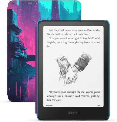 Produktbild von E-Book-Reader Amazon Kindle Paperwhite Kids Gen 12, Cyber City, 16 GB, Blau