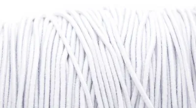 Produktbild von Vintageparts elastisches Gummiband weiß 1 mm Durchmesser 100 Meter