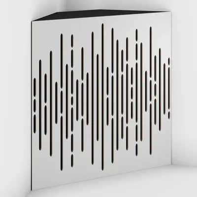 Produktbild von 4er-Set Eck-Bassfallen Wave-F Samt 50x50x15 cm, Weiß/Schwarz