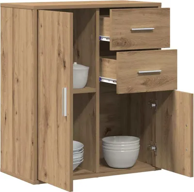 Zdjęcie produktu dla vidaXL Kredens dębowy Artisan 60 x 31 x 70 cm materiał drewnopochodny