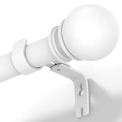 Ausziehbare Vorhangstange 102-187 cm, Metall Ø25 mm, weiß