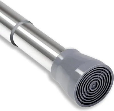 Produktbild von Ausziehbare Gardinenstange ohne Bohren - 70-120 cm - silberfarben - glänzend