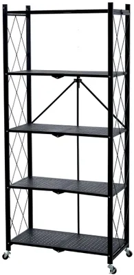 Zdjęcie produktu dla Regał RAW5T, metalowy, 5 półek, wymiary 1630x720x340 mm, maksymalne obciążenie 50 kg na półkę, przenośny, na kółkach