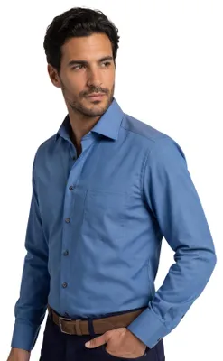 Produktbild von Olymp Hemd blau schwarzer Knopf Luxor