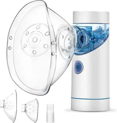 Produktbild von Winload Inhalationsgerät Tragbar Vernebler Set, Inhalator mit Mundstück und Maske,USB Wiederaufladbar, Inhaliergerät für Kinder und Erwachsene
