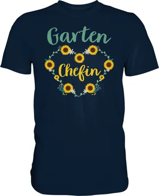 Produktbild von Garten Chefin T-Shirt Sonnenblumen Garten Motiv Gärtner Geschenk – Navy / 5XL