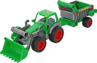 Produktbild von Traktor Farmer Technic z przednią łopatą i wywrotką, traktor dla dzieci