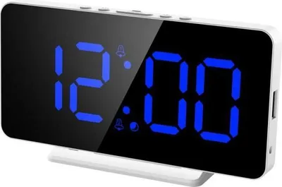 Produktbild von Digitaler Wecker, LED-Wecker mit Thermometer, Datumsanzeige, Schlummerfunktion und einstellbarer Helligkeit (Blau)