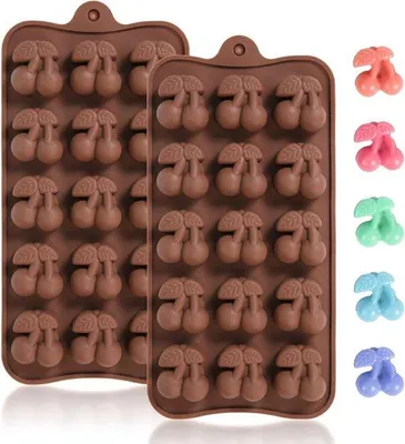 Produktbild von 2 Stuks Mini Kers Siliconen Vormen für Chocolade und Süßigkeiten - 15 Formen - Für Gummy und Jelly Snacks