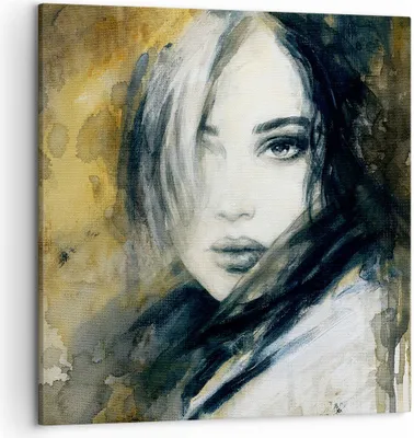 Produktbild von Bild auf Leinwand - Leinwandbild - Frau Gesicht Lippen - 50x50cm - Wand Bild - Wanddeko - Wandbilder - Leinwanddruck - Bilder - Kunstdruck - Wanddekoration - Leinwand bilder - Wandkunst - AC50x50-4053