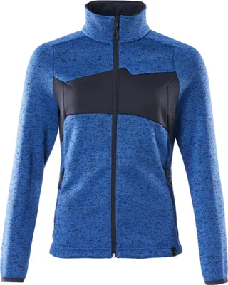 Produktbild von Mascot ACCELERATE Strickpullover mit Reißverschluss, Damenpassform 18155 Gr. XL azurblau/schwarzblau