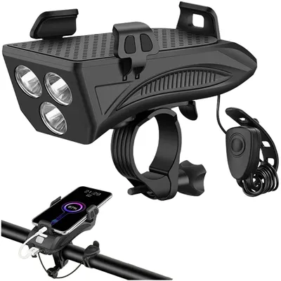Zdjęcie produktu dla MUNDO® Uchwyt rowerowy na telefon lampka led + powerbank