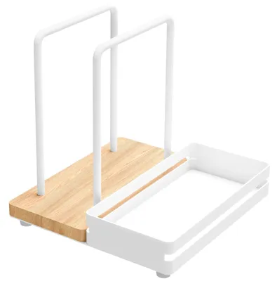 Image de Omgoods - Porte-serviettes en métal et bois avec rangement pour la table et la cuisine