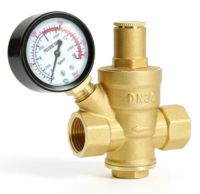 Wasserdruckregler 3/4" DN20 mit Manometer, Messing, 1,6 MPa