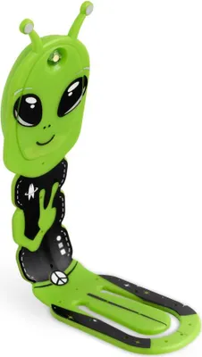 Produktbild von Flexilight Pals Leselicht (Aliens) - grün - 2 in 1 Leselampe & Lesezeichen - LED Leselicht - Geschenk für Leser, Buchliebhaber - Deutsche Ausgabe