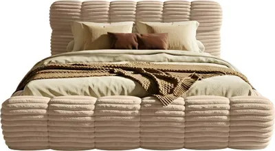 Produktbild von FEDVE Polsterbett Wea mit Cordbezug 180x200 cm, Taupe