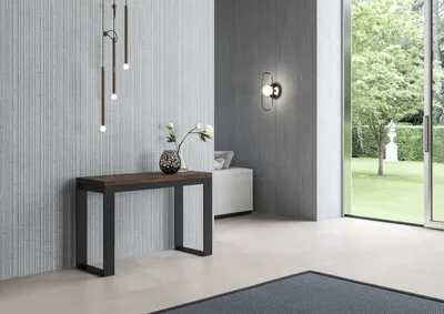 Produktbild von ITAMOBY - Ausziehtisch 120/200x45/90 cm Tecno Double Nussbaum Gestell in Anthrazit