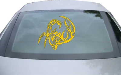Produktbild von Indigos UG - Aufkleber Heckscheibe & Motorklappe DE2475 - gold - 600x553 mm - Skorpion - Auto Scheiben Fenster Heckklappe Tuning Racing JDM - Die cut