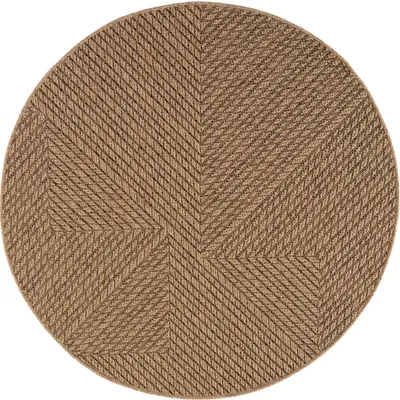Productafbeelding van Buitentapijt, jute-look, voor woonkamer, balkon, terras, beige, 120x120 cm, rond