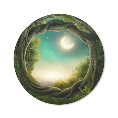 Produktbild von MuchoWow® Mauspad Mousepad Wald - Mond - Sternenhimmel 30x30 cm - Mousepads - Maus Mat - Pad - Mausunterlage - Tischunterlage - Schreibtischmatten