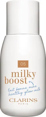 Immagine prodotto di Clarins Milky Boost Foundation emulsione colorata e idratante per un incarnato uniforme e luminoso 05 Sandalwood 50 ml