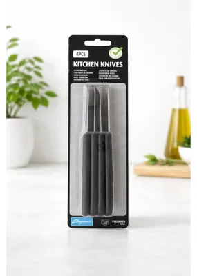 Image de Lot de 4 couteaux de cuisine en acier inoxydable d'environ 16,5 cm