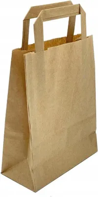 Produktbild von Famanu Papiertüten mit Henkel 26 x 30 x 14 cm - Set von 50 - braune Tragetaschen