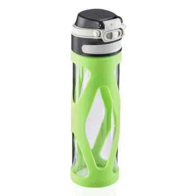Zdjęcie produktu dla Leifheit 03260, 600 ml, Codzienne użytkowanie, Fitness, Sport, Czarny, Zielony, Przezroczysty, Szkło, Polipropylen (PP), Silikon, Dorosły, Mężczyzna/Kobieta