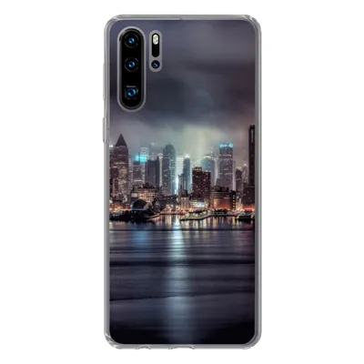 Produktbild von MuchoWow® Handyhülle Schutzhülle Hülle für Huawei P30 Pro New York - Amerika - Skyline Silikon Softcase Handy Hülle - Schutzdeckel