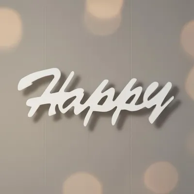 Produktbild von Mucola Holzschrift Dekoschild Happy Schriftzug Weiß MDF Wanddeko Holz Schild Aufhängen Buchstaben Holzbuchstaben Monogramm Tischdeko 3D