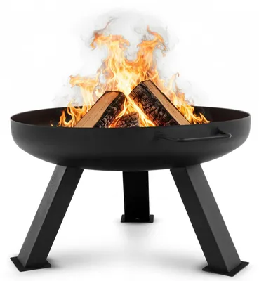 Produktbild von Feuerschale Feuerkorb Gartenfeuer - Ø 60 cm - Stahl - Schwarz - Für Garten, Terrasse und Balkon