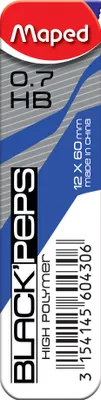 Produktbild von Maped Druckbleistift-Mine BLACK'PEPS 0,7 mm im Etui 12 Minen