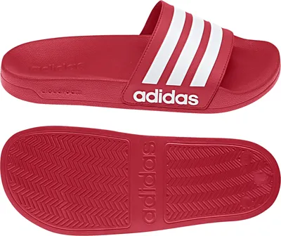 Produktbild von Adidas Cloudfoam Adilette, Männlich, Erwachsener, Rot, Weiß, Einfarbig, Synthetisch, Textil