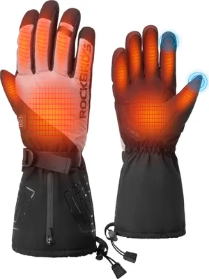 Produktbild von ROCKBROS Beheizte Handschuhe Elektrische Motorrad/Fahrrad Winterhandschuhe Warme Touchscreen Skihandschuhe gr. L
