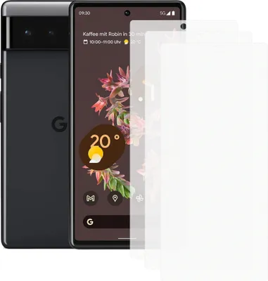 Produktbild von Drei Stück (3x) Display-Schutzfolie Displayschutz-Glas 9H Glas für google Pixel 6