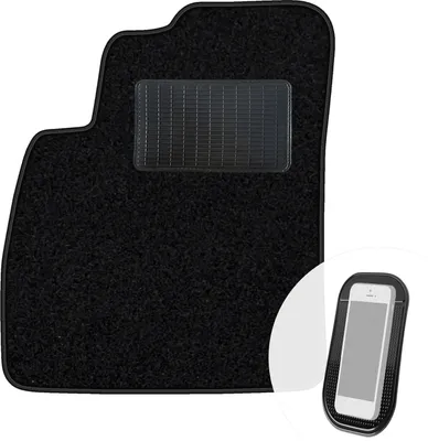 Produktbild von moto-MOLTICO Fahrer Fußmatte Auto Velours Fahrerseite Autoteppiche Schwarz Fahrermatte 1-teilig passend für Hyundai Santa Fe I 2000-2006