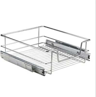 Obrázek produktu pro Teleskopické kuchyňské zásuvky, Drátěný koš do skříněk, Úložný koš, Výsuvný úložný koš (56 cm)