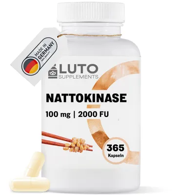 Produktbild von Nattokinase 100 mg 20.000 FU/g | 365 Kapseln | LUTO Supplements