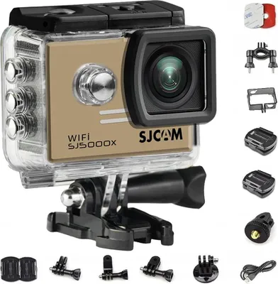 Zdjęcie produktu dla Kamera sportowa SJCAM SJ5000X ZŁOTA WIFI 4K UHD (carmode) + akcesoria