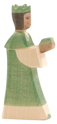 Immagine prodotto di Figura del re di Ostheim, verde, dipinta a mano, adatta anche per il presepe natalizio