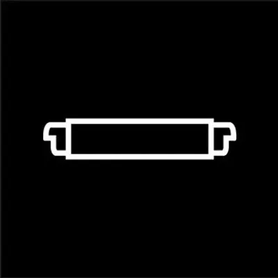 A white outline of a toner cartridge is centered on a black background.
