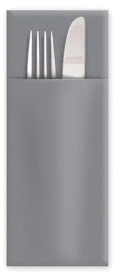 Produktbild von 100x Servietten Bestecktaschen CutleryStar 2-lagig 38 x 32 cm grau