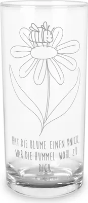 Produktbild von Mr. & Mrs. Panda Glas Hummel Blume 200 ml - Transparent - Geschenk, Longdrinkglas, Biene, Wespe, Wasserbecher, Natur, Lustige Sprüche, Wasserglas, Tumbler, Cocktailglas