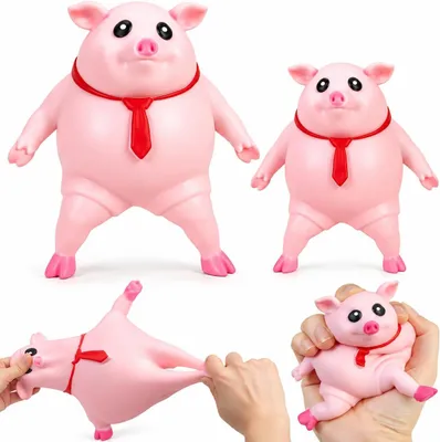Productafbeelding van Stress varken - Anti-stress speelgoed - Varkensknijpspeelgoed van TPR - Rekbaar en wasbaar squishy varken voor kinderen