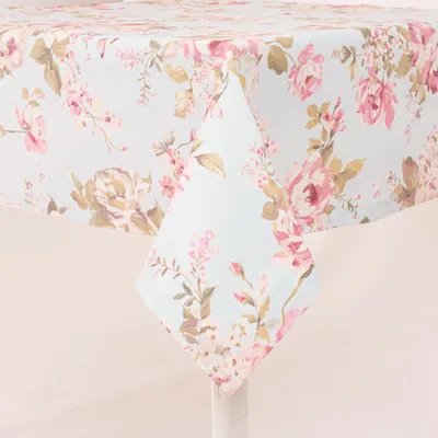 Produktbild von Tischdecke Classic Painted Rose hellblau rosa div. Größen SCHÖNER LEBEN. Größe 130x240cm
