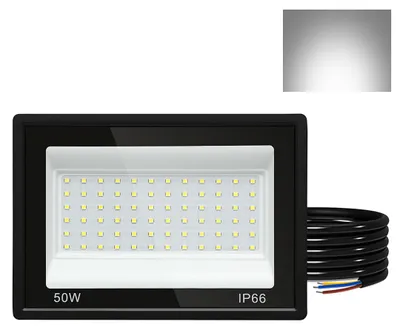 Produktbild von Izrielar 50W LED Strahler Außen Fluter Scheinwerfer IP66 Wasserdicht Außenstrahler für Sportplatz Garage 6000K Kaltweiß Baustrahler