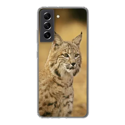 Produktbild von MuchoWow® Handyhülle Schutzhülle Hülle für Samsung Galaxy S21 FE Luchs - Braun - Gras Silikon Softcase Handy Hülle - Mobiltelefonhülle