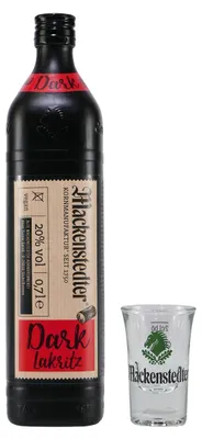 Produktbild von Mackenstedter Dark-Lakritz Likör mit 6x Shotgläser
