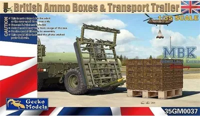 Produktbild von Gecko Models 35GM0037 British ammo boxes & transport trailer